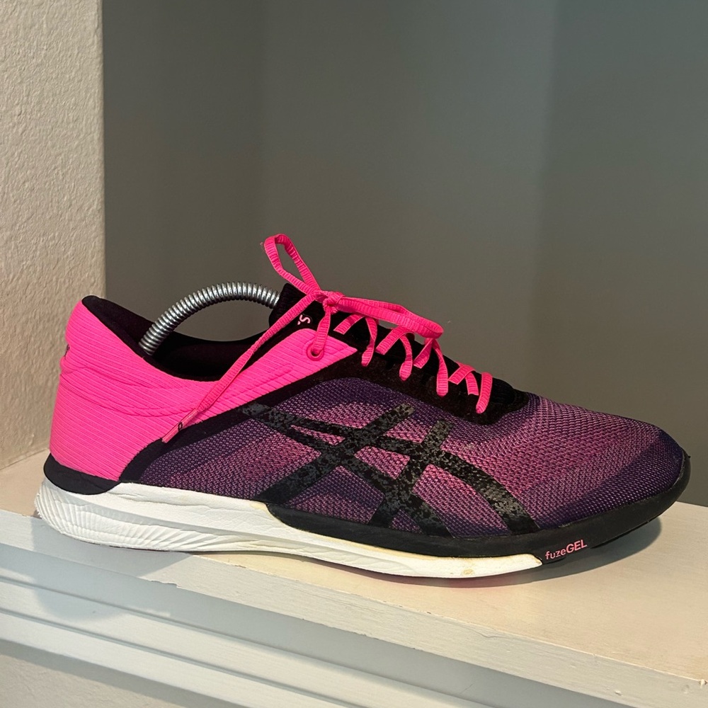 ASICS FUZEX RUSH PINK BLACK SNEAKERS RUNNING WALKING ATHLETIC WOMENS SZ 11.5 - Picture 2 of 9
